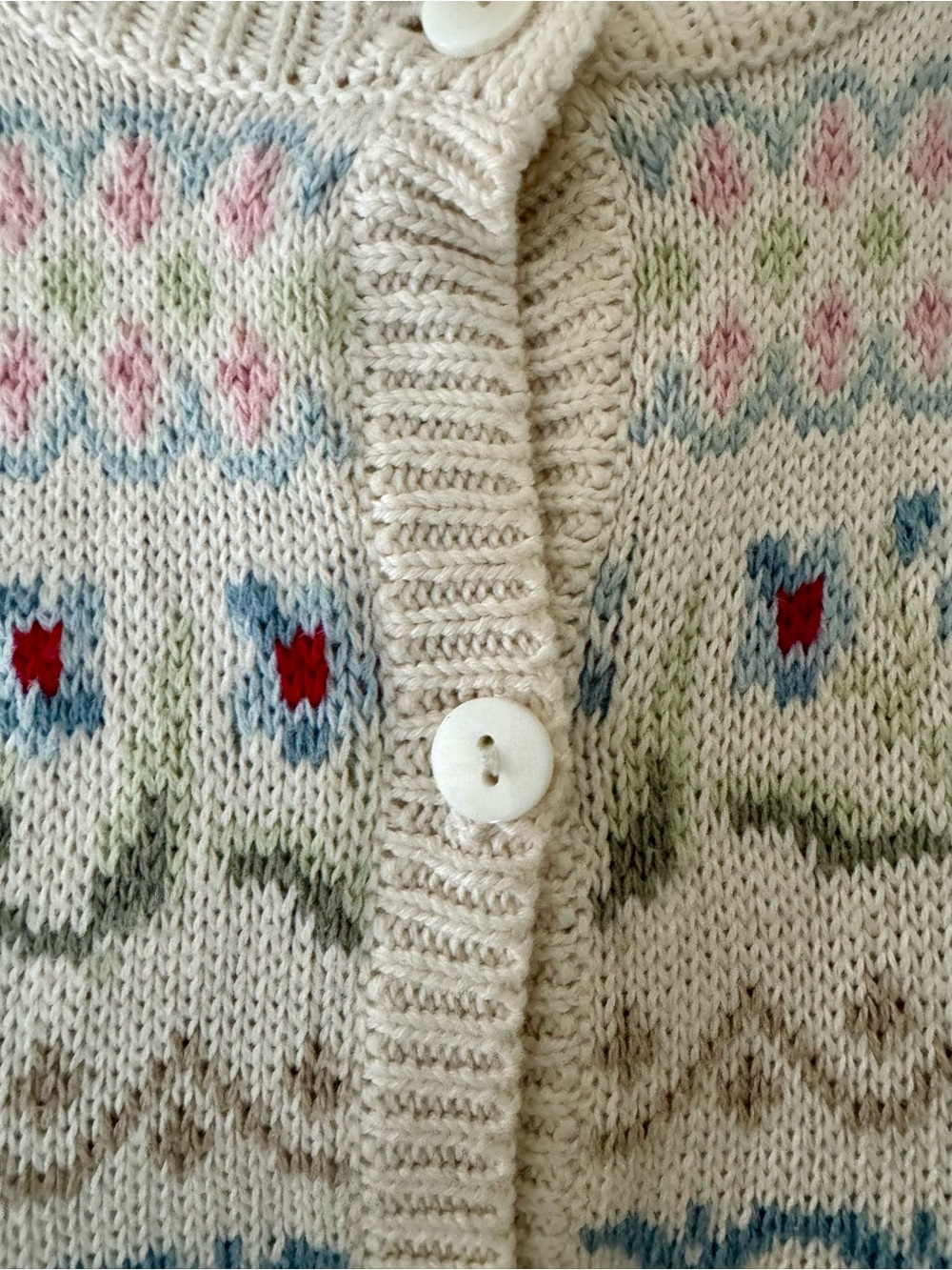 Talbots 💯 cottonButton-Front Women's petite Sweater Cardigan - Picture 4 of 8